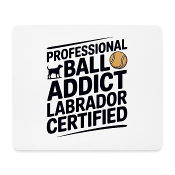 Ball Addict Labrador Certified Funny Dog - Mouse Pad (horizontal) - white - Front