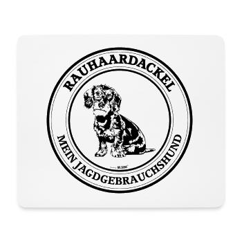 RAUHAARDACKEL Jagdgebrauchshund Jagdhunde Jagdhund - Mousepad (Querformat) - Weiß - Vorne