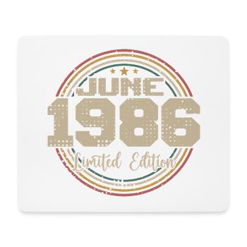 Né en June 1986 Anniversaire 11986 Juin 1986 Juin - Tapis de souris (format paysage) - blanc - Devant