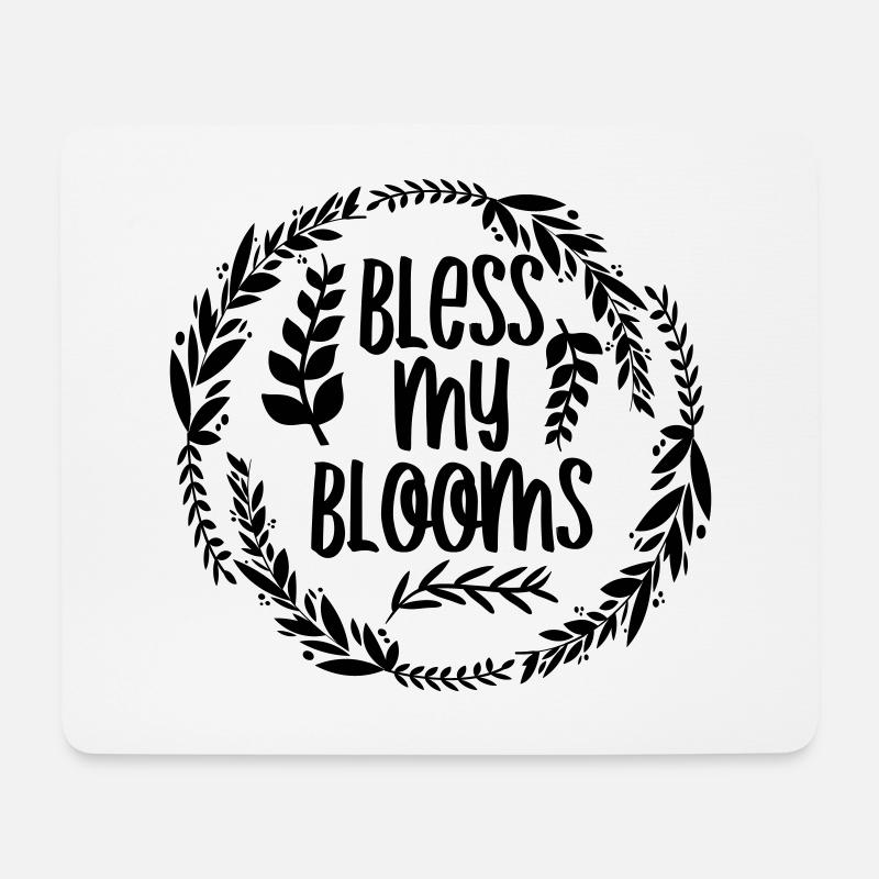 Segne meine Blüten - Mousepad (Querformat) - Weiß