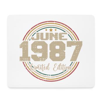 Born in June 1987 Birthday 11987 June 1987 June - Mouse Pad (horizontal) - white - Front
