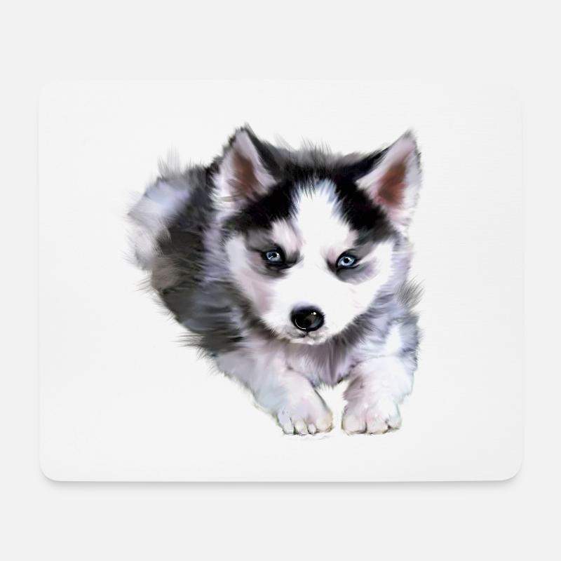 Hund, Husky - Mousepad (Querformat) - Weiß