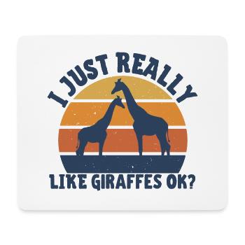 Giraffe - Mousepad (Querformat) - Weiß - Vorne