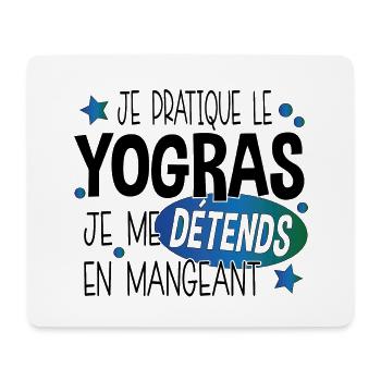 Yogras Yoga Détendre Manger Cadeau Humour Food - Tapis de souris (format paysage) - blanc - Devant