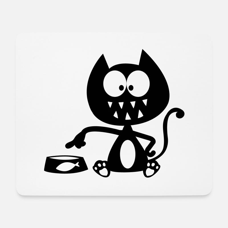 Hungrige Katze, hungrige Katze, Katzenhumor! - Mousepad (Querformat) - Weiß