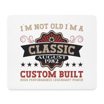 Né en 1982 Classic Birthday Gift August - Tapis de souris (format paysage) - blanc - Devant