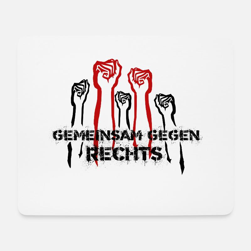 Gemeinsam gegen Rechts - Mousepad (Querformat) - Weiß