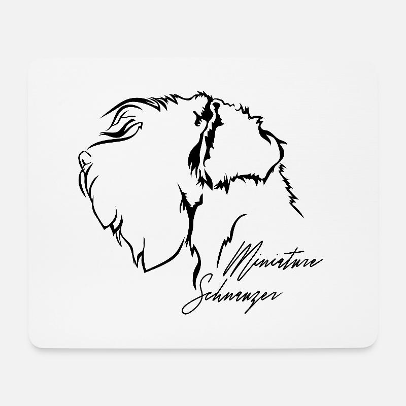 MINIATURE SCHNAUZER Profil Hunde Hund Wilsigns - Mousepad (Querformat) - Weiß
