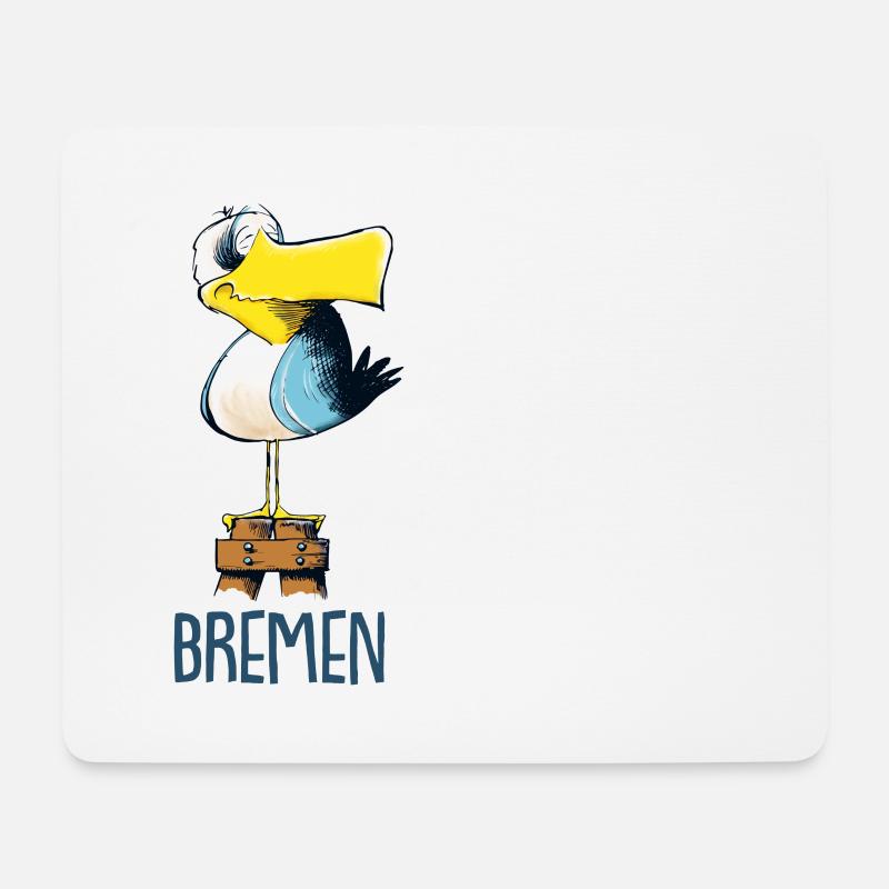 lustige Moewe aus Bremen - Mousepad (Querformat) - Weiß