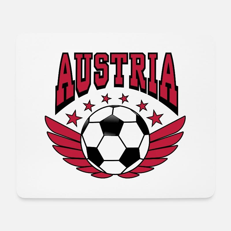 Fußball Shirt Austria Retro College Look Style - Mousepad (Querformat) - Weiß