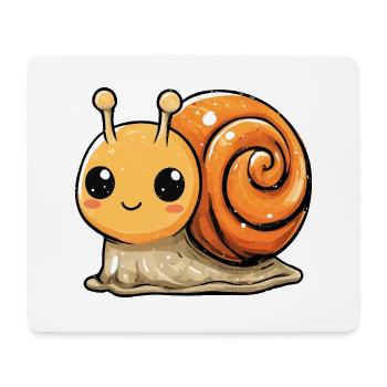 Orangene Schnecke Spiraldesign - Mousepad (Querformat) - Weiß - Vorne