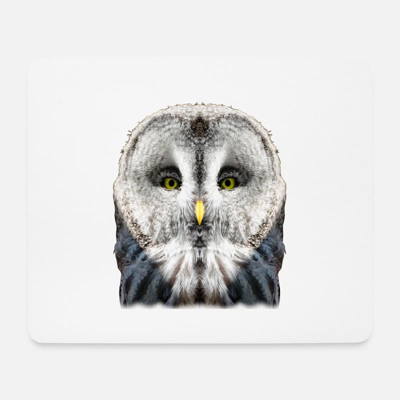hibou - Tapis de souris (format paysage) - blanc