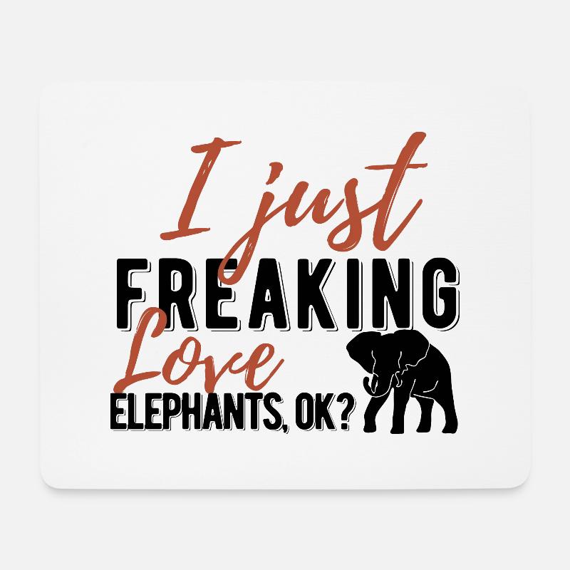 Elefant - Mousepad (Querformat) - Weiß