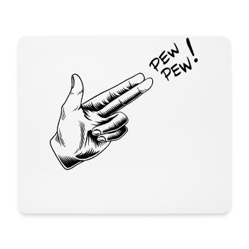 Hand Pew Funny Gun Line Art Halloween Draw - Mouse Pad (horizontal) - white - Front