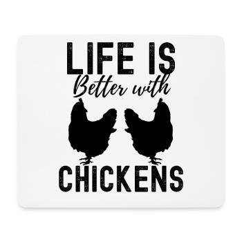 Poulet - Tapis de souris (format paysage) - blanc - Devant