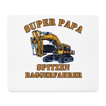 Papa Baggerfahrer für Vatertag - Mousepad (Querformat) - Weiß - Vorne