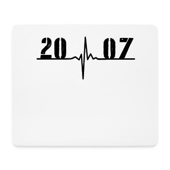 Heartbeat Minimal Birthday Vintage 2007 Line - Mouse Pad (horizontal) - white - Front