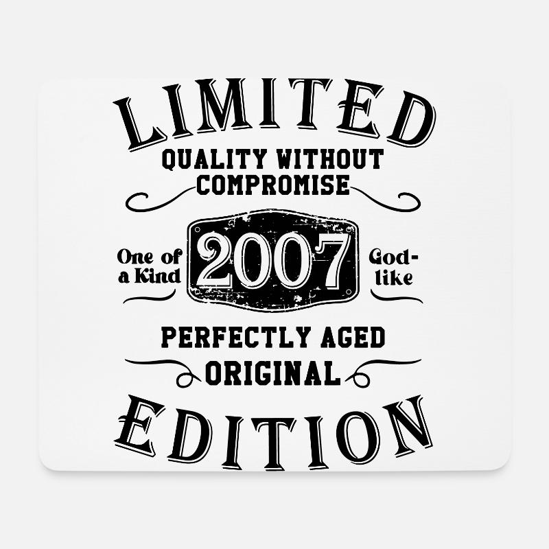Geburtstag 2007 Limited Edition Geschenk Used Cool - Mousepad (Querformat) - Weiß