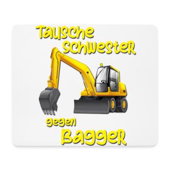 Tausche Schwester gegen Bagger Jungs Lustig Kinder - Mousepad (Querformat) - Weiß - Vorne