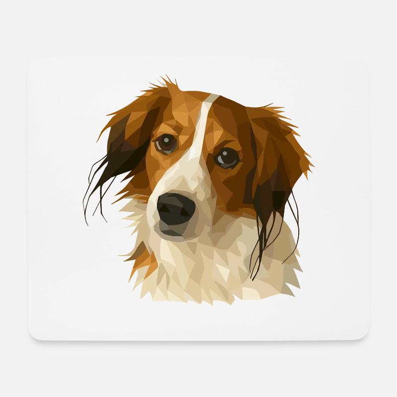 Kooikerhondje in polygon style - Mouse Pad (horizontal) - white