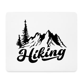Wandern Wanderer Berge Berg Bäume Baum Natur Wald - Mousepad (Querformat) - Weiß - Vorne