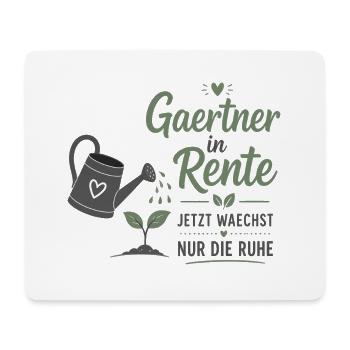 Gärtner in Rente – Gießkanne & Spruch – Geschenk - Mousepad (Querformat) - Weiß - Vorne
