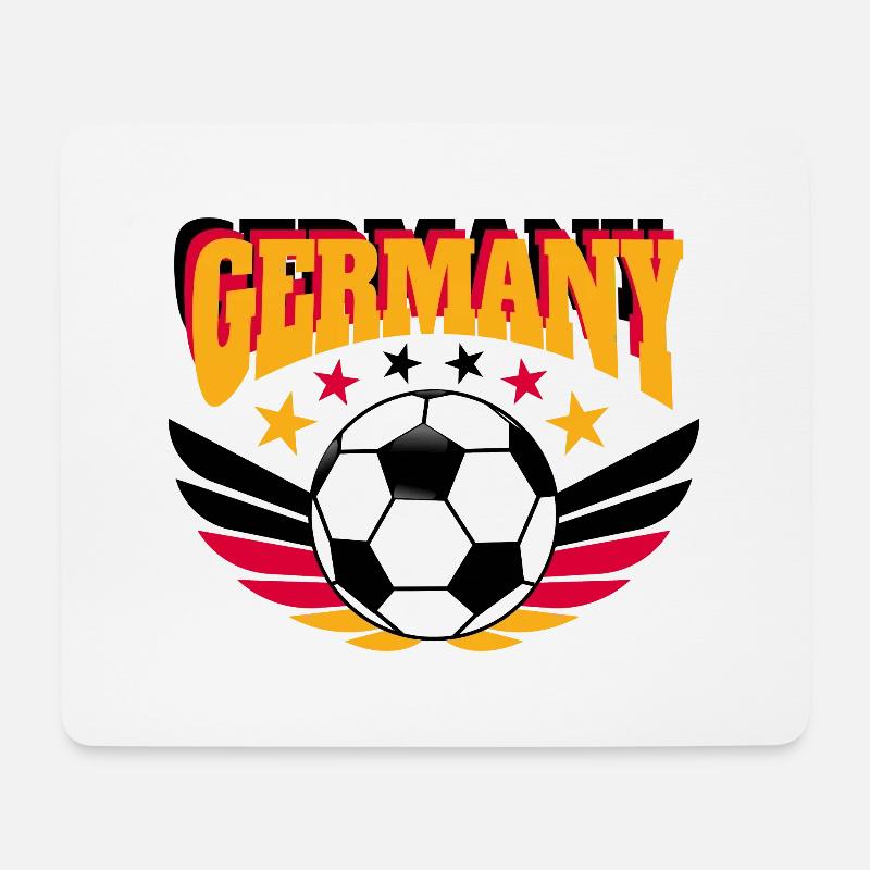 Fußball Shirt Deutschland Retro College Look - Mousepad (Querformat) - Weiß