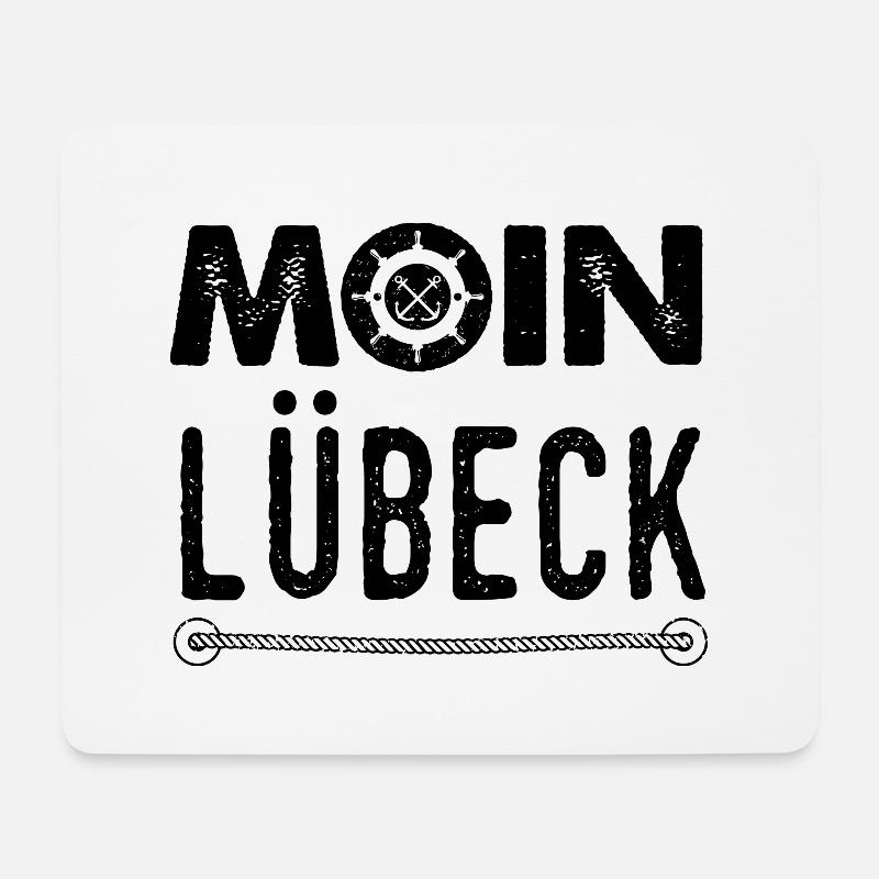 Moin Lübeck Heimathafen Lübecker Anker Ostsee - Mousepad (Querformat) - Weiß