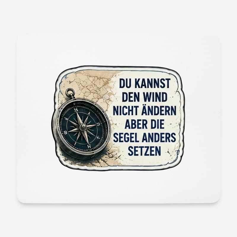 Du kannst den Wind nicht ändern - Mousepad (Querformat) - Weiß