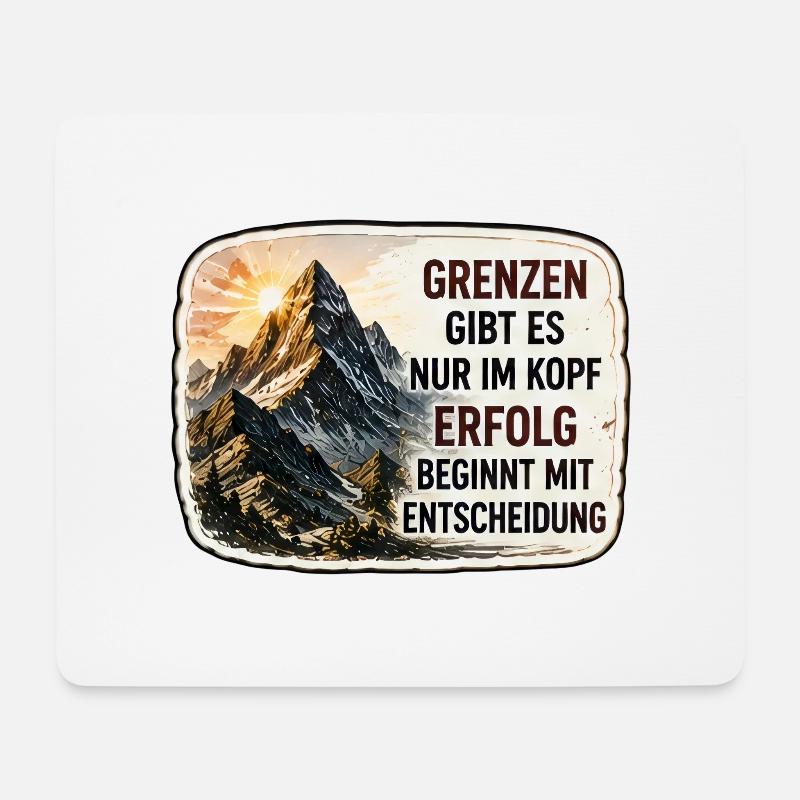 Grenzen gibt es nur im Kopf - Mousepad (Querformat) - Weiß