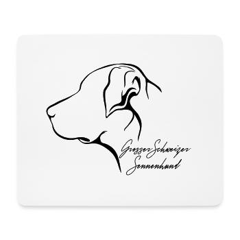 GROSSER SCHWEIZER SENNENHUND Profil Hund Wilsigns - Mousepad (Querformat) - Weiß - Vorne