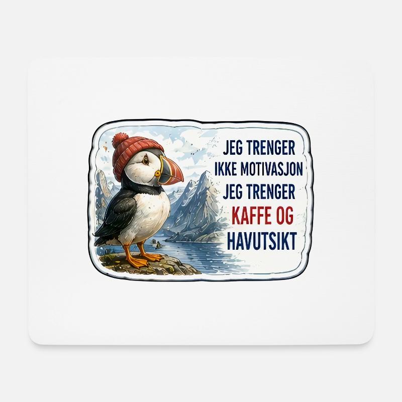 Jeg trenger kaffe og havutsikt - Mousepad (Querformat) - Weiß