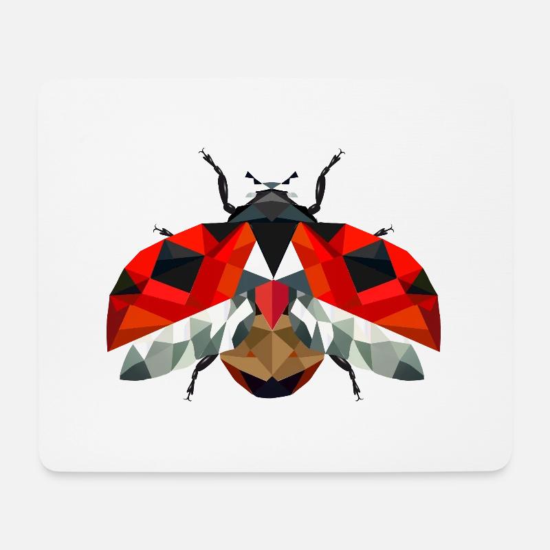 Coccinelle volante dans des tons rouges vifs - Tapis de souris (format paysage) - blanc