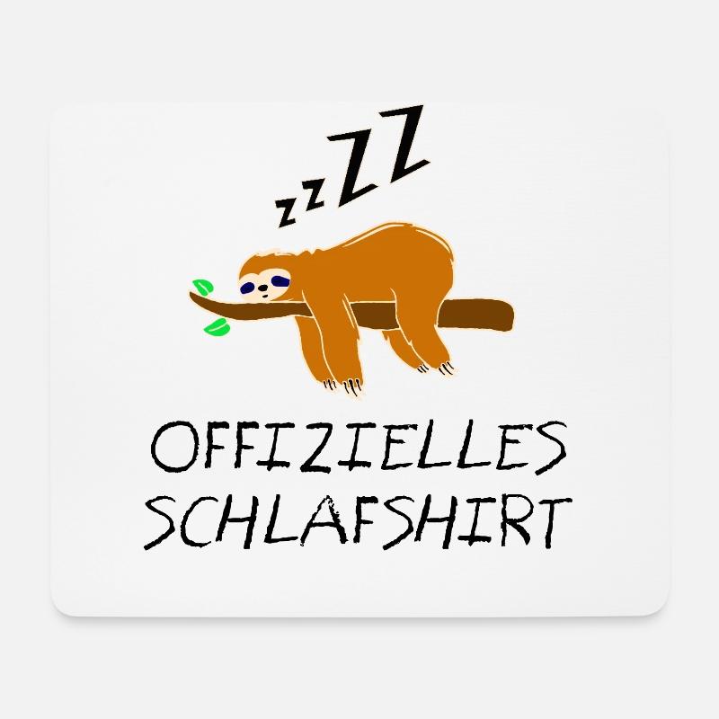 Offizielles Schlafshirt Faultier - Mousepad (Querformat) - Weiß