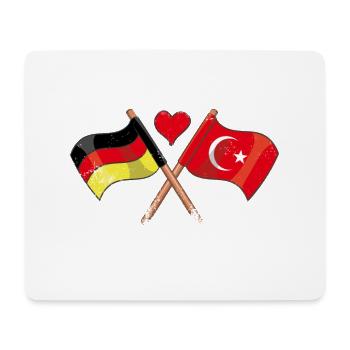 J'aime la Turquie drapeau de l'Allemagne drapeau coeur - Tapis de souris (format paysage) - blanc - Devant