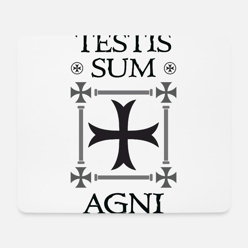Kreuzfahrerkreuz + Hodensumme Agni - Mousepad (Querformat) - Weiß
