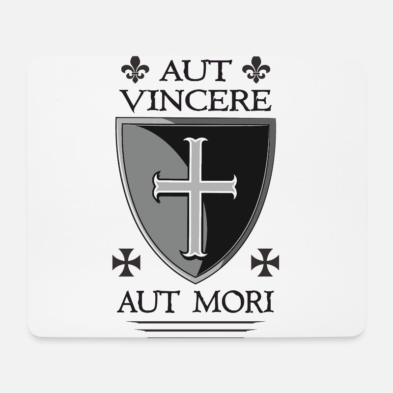 Templar cross Shield - Mouse Pad (horizontal) - white