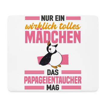 Tolles Mädchen Mag Papageientaucher Flugtiere - Mousepad (Querformat) - Weiß - Vorne