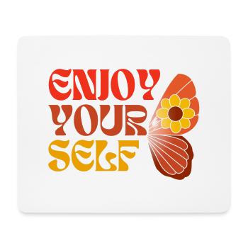 Enjoy Yourself 70ies Style Hippie Schmetterling - Mousepad (Querformat) - Weiß - Vorne