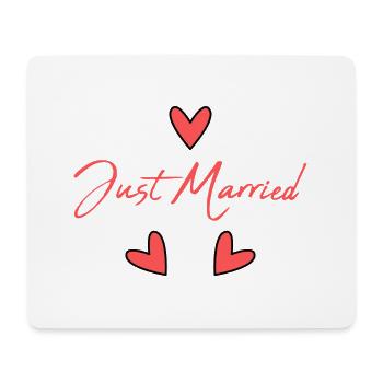 GERADE VERHEIRATET. Junggesellinnenabschied. VALENTINSTAG. PAAR - Mousepad (Querformat) - Weiß - Vorne