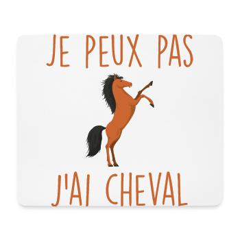 Je peux pas j'ai cheval - Tapis de souris (format paysage) - blanc - Devant