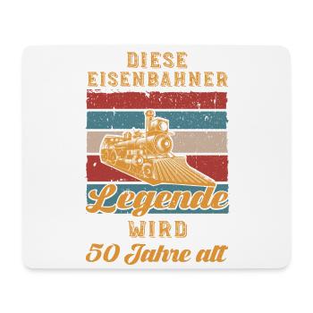 50 Geburtstag Eisenbahner Eisenbahn Zug 50 Jahre - Mousepad (Querformat) - Weiß - Vorne