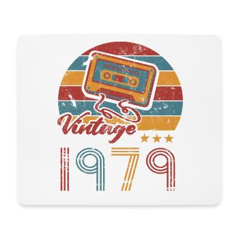 1979 Cassette Anniversaire Rétro Vintage - Tapis de souris (format paysage) - blanc - Devant