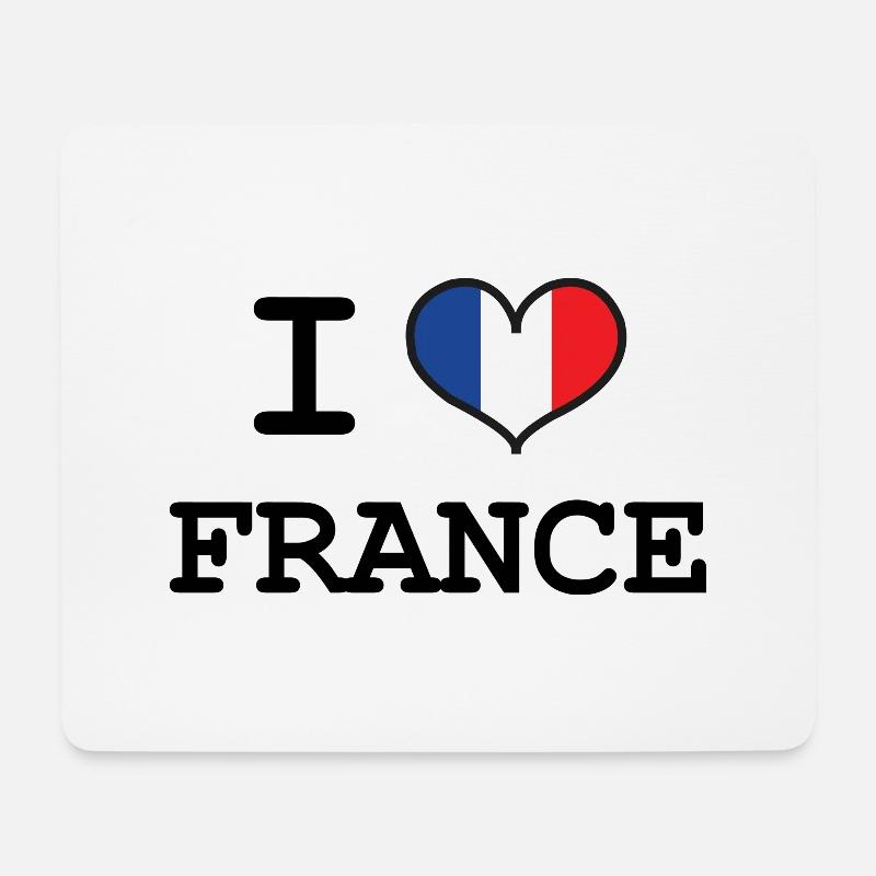 I Love France - Mousepad (Querformat) - Weiß