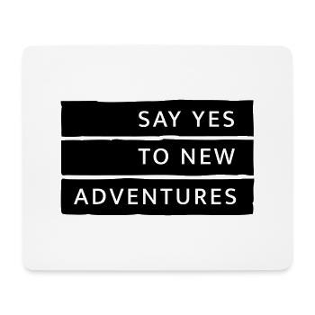Adventures - Cadeau de voyage aventure avec typographie - Tapis de souris (format paysage) - blanc - Devant