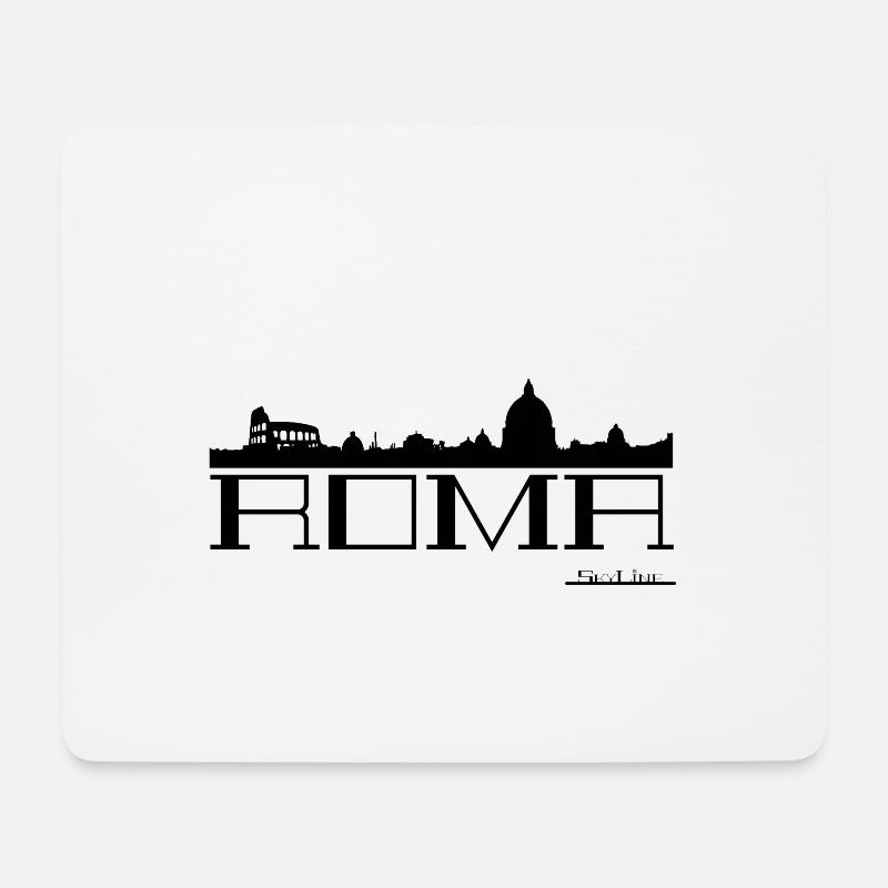 Silhouette Skyline Rome - Mouse Pad (horizontal) - white