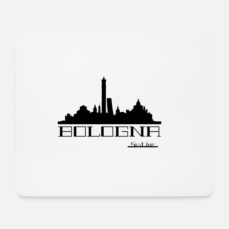 Bologna Skyline Neon Outline - Mouse Pad (horizontal) - white