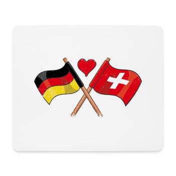 J’aime la Suisse Allemagne Flag Countries - Tapis de souris (format paysage) - blanc - Devant