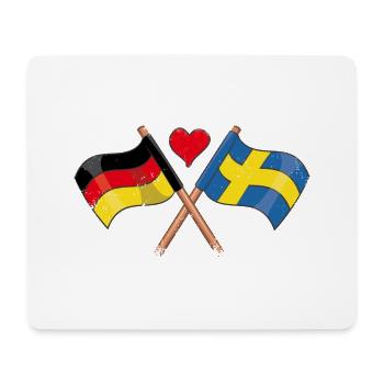 J’aime la Suède Allemagne Drapeaux Drapeau Amour - Tapis de souris (format paysage) - blanc - Devant