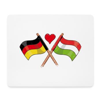 Ich liebe Ungarn Deutschland Fahne Flagge Herz - Mousepad (Querformat) - Weiß - Vorne